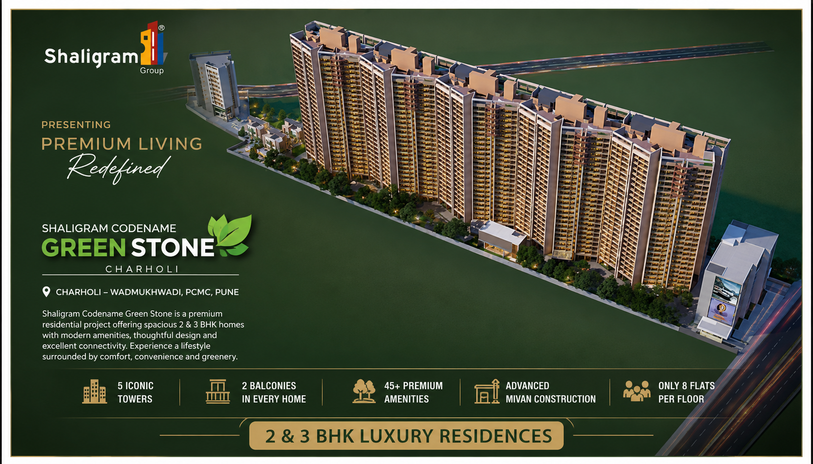 Shaligram Green Stone Charholi | 2 & 3 BHK Flats in Pune | Price & Plans